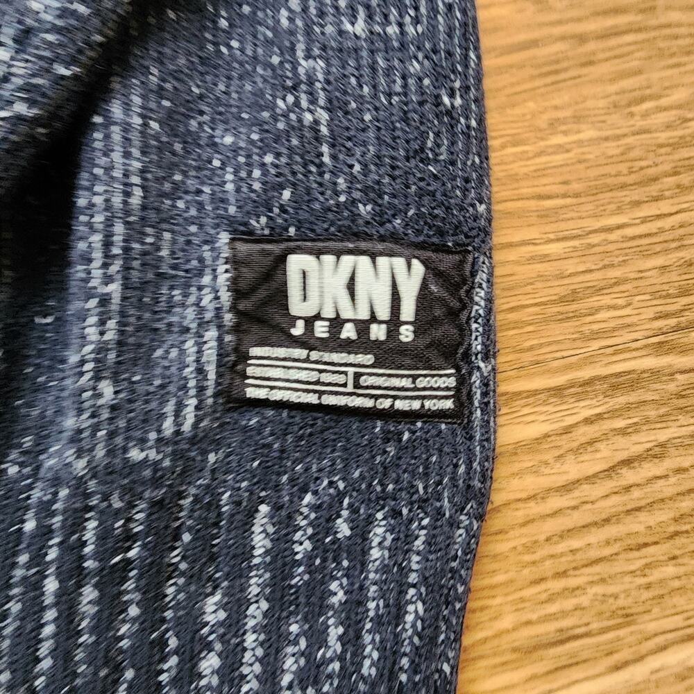 DKNY Jeans Hooded Sweater Mens Size 3XL Dark Blue Knit Pullover Heavy Warm - Picture 3 of 12